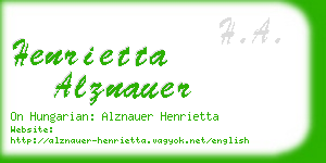 henrietta alznauer business card
